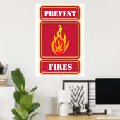 火災を防ぐポスターテンプレート ポスター (ホームオフィス)