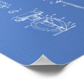 火災スプリンクラーヘッド1965特許芸術 – 青写真 ポスター (角)