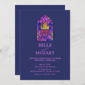 火災ハートモザイク結婚アートの儀式 招待状 (正面/裏面)