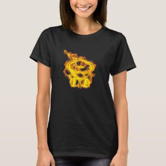 火災パイロットハットとサングラスフレイムフライトピロ Tシャツ