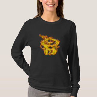 火災パイロットハットとサングラスフレイムフライトピロ Tシャツ