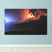 火災リングや輪（夜間） キャンバスプリント (インサイチュ (ウッドフロア))