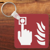 火災報知ボタンの安全標識 キーホルダー (正面)