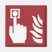 火災報知ボタンの安全標識 マグネット (正面)