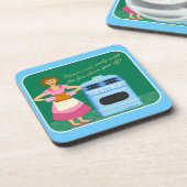 火災報知器キッチー主婦レトロ漫画 コースター (左側)