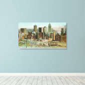 火災後の廃墟の事業部 キャンバスプリント (インサイチュ (ウッドフロア))