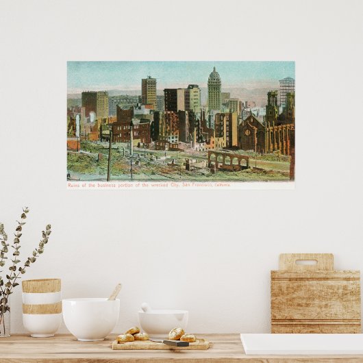 火災後の廃墟の事業部 ポスター (キッチン)