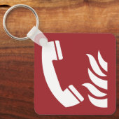 火災緊急電話の安全標識 キーホルダー (正面)