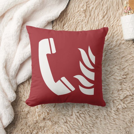 火災緊急電話の安全標識 クッション (ブランケット)