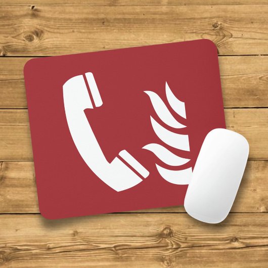 火災緊急電話の安全標識 マウスパッド