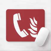 火災緊急電話の安全標識 マウスパッド (マウス)