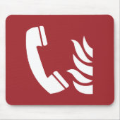 火災緊急電話の安全標識 マウスパッド (正面)