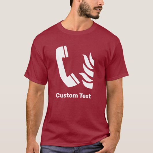 火災緊急電話の安全標識 Tシャツ (正面)