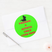 火災自閉症救児の場合 ラウンドシール (封筒)