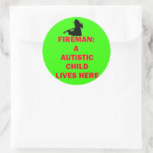 火災自閉症救児の場合 ラウンドシール (バッグ)