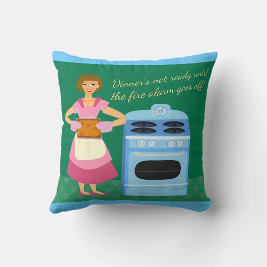 火災警報の夕食の時間の主婦スナーク クッション (裏面)