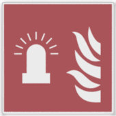 火災警報灯の点灯安全標識 シール (正面)