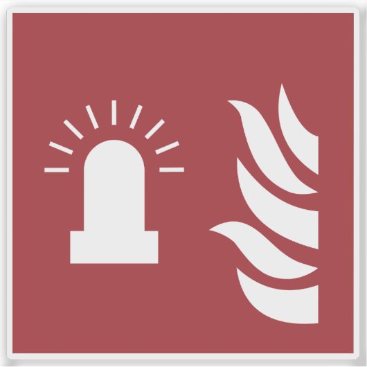 火災警報灯の点灯安全標識 シール (正面)