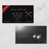 火災軸を横切る細い赤い線 名刺 (正面/裏面)