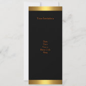 火災金ゴールドブラック30th誕生日パーティーロング2 招待状 (裏面)