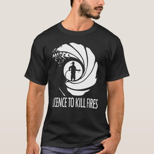 火災鎮圧ライセンス デザインTシャツ Tシャツ (正面)