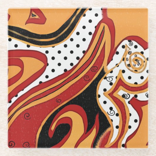 火災 ガラスコースター (正面)