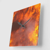 火災 スクエア壁時計 (傾斜)