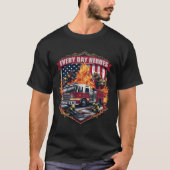 火炎と闘う消防士 Tシャツ (正面)