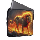 火炎のライオン火山の火災ファンタジー芸術 ラップトップスリーブ (正面右)