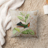 火炎の喉のハミングバードヴィンテージグランジ枕 クッション (ブランケット)