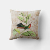 火炎の喉のハミングバードヴィンテージグランジ枕 クッション (裏面)
