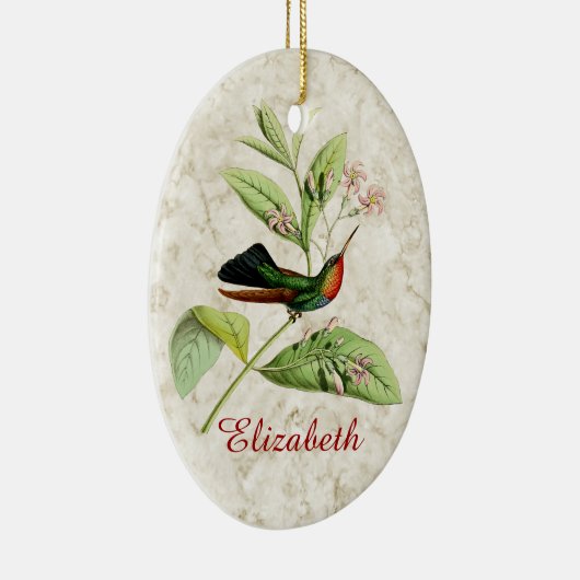 火炎の喉を張ったハミングバードオーナメント セラミックオーナメント (右)