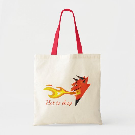火炎の悪魔の頭"ホットto shop" トートバッグ (正面)