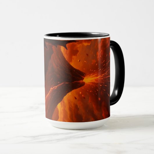 火炎の火山のマグはっきりした-自然用コーヒーカップ。 マグカップ (正面右)