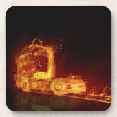 火炎の赤い燃えるトラック コースター (正面)