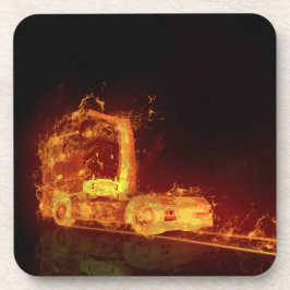 火炎の赤い燃えるトラック コースター