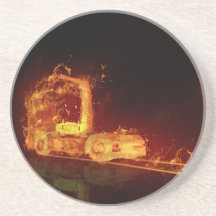 火炎の赤い燃えるトラック