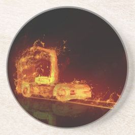 火炎の赤い燃えるトラック コースター