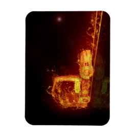 火炎の赤い燃えるトラック マグネット