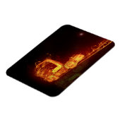 火炎の赤い燃えるトラック マグネット (左側)