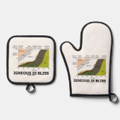 火炎は至福シリカ含有地質学ユーモア 鍋つかみ&鍋敷きセット (正面)