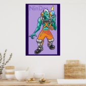 火炎を装備したサブ生物 ポスター (キッチン)