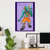 火炎を装備したサブ生物 ポスター (ホームオフィス)