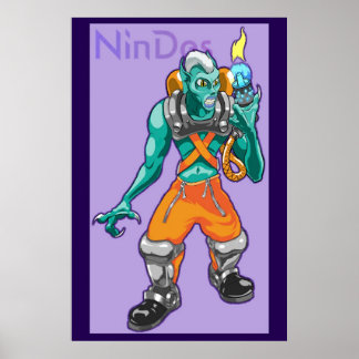 火炎を装備したサブ生物 ポスター