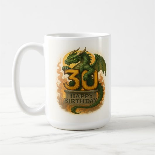 火炎キス30:ドラゴン誕生日マグ コーヒーマグカップ (左)