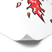 火炎サッカーボール ポスター (角)