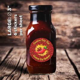 火炎ステッカー付きコショウ ラウンドシール