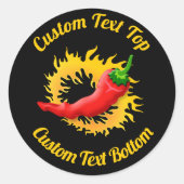 火炎ステッカー付きコショウ ラウンドシール (正面)