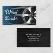 火炎ブルー付きホイールディーラータイヤリム 名刺 (正面/裏面)