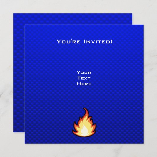 火炎ブルー 招待状 (正面/裏面)